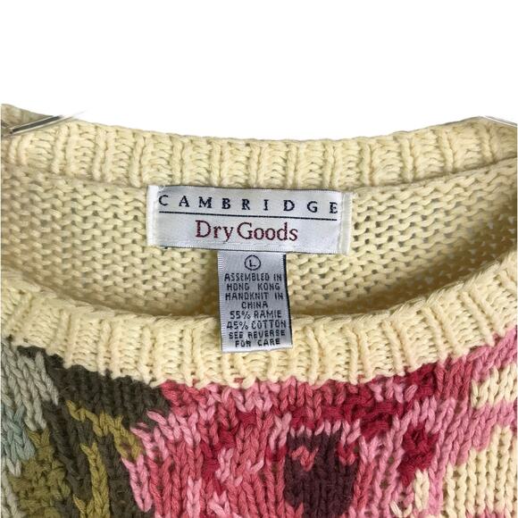 Vintage Cambridge Sweater Women L Y2K Cottage Core Floral Granny Irish 90's Rose - Picture 2 of 7